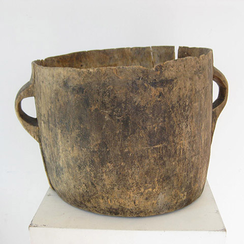 POT, Rustic Wooden Storage Pot - 25-30cm